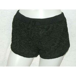 Pol Clothing Shorts Black Crochet Drawstring‎